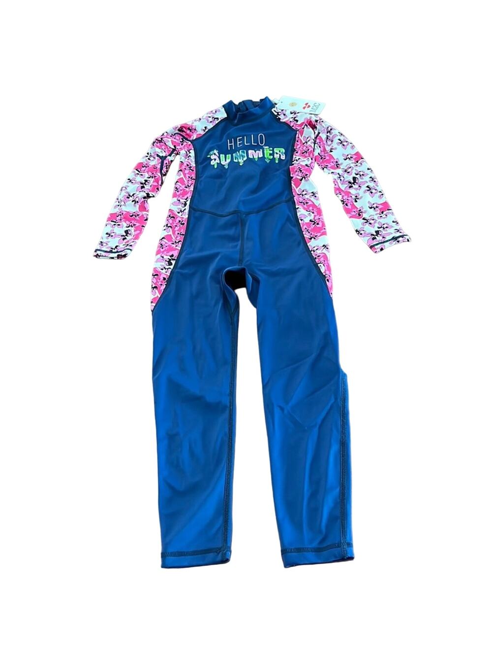 M2C Kids  size M (4) Navy Blue with Tropical Floral Print Full Body swimwear